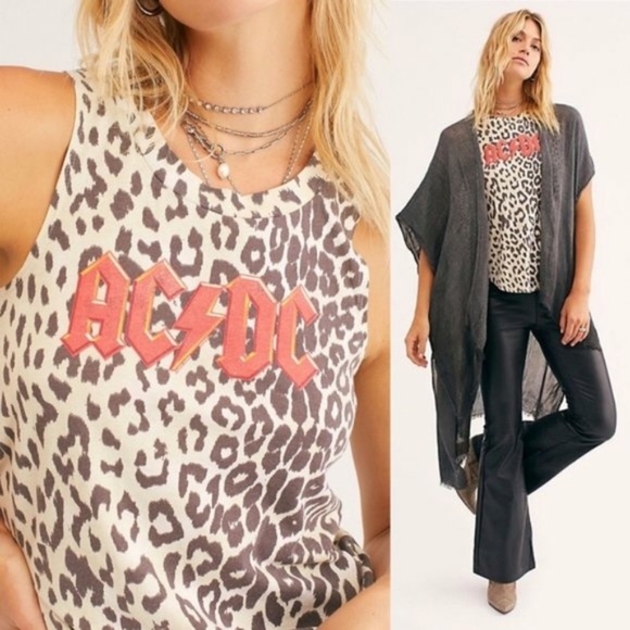 Chaser Tops - New free people chaser ac/dc leopard tank top XS